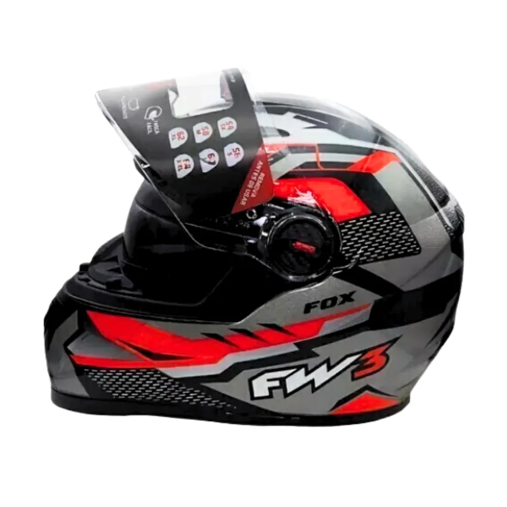 Kiko Motos Peças Capacetes - Capacete FW3 GTX fox Preto Vermelho