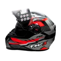 Capacete FW3 GTX fox Preto Vermelho Grafite c/ Viseira interna - Foto 2