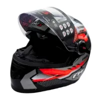 Capacete FW3 GTX fox Preto Vermelho Grafite c/ Viseira interna - Foto 3