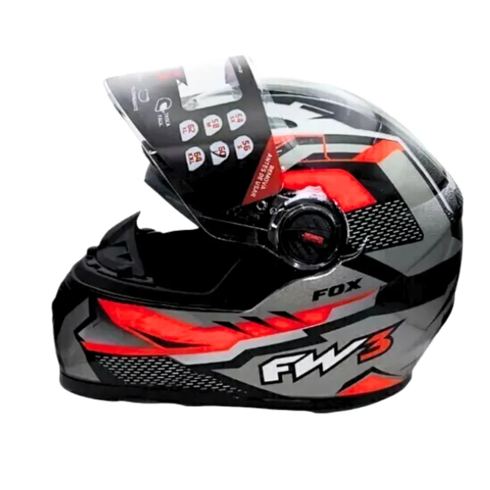Kiko Motos Peças Capacetes - Capacete FW3 GTX fox Preto Vermelho