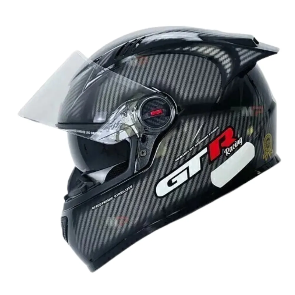 CAPACETE FW3 GTR Racing Carbon fiber grafite c/ Viseira interna