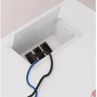 Estação de Trabalho Mesa Plataforma 1200 Para 1 Lugar Pé Metal Trave com Caixa Para Tomadas Concept - Foto 5