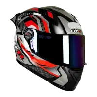CAPACETE FW3 GTR Racing Bolt Grafite / Vermelho c/ Viseira interna - Foto 2