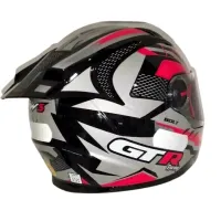 CAPACETE FW3 GTR Racing Bolt Grafite / Vermelho c/ Viseira interna - Foto 4