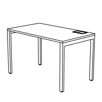 Estação de Trabalho Mesa Plataforma 1360 Para 1 Lugar Pé Metal Trave com Caixa Para Tomadas Concept