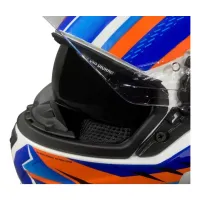 CAPACETE FW3 GTR Racing Bolt Branco / Azul / Laranja c/ Viseira interna - Foto 3
