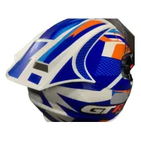 CAPACETE FW3 GTR Racing Bolt Branco / Azul / Laranja c/ Viseira interna - Foto 4
