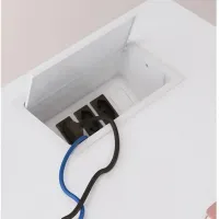 Estação de Trabalho Mesa Plataforma 1360 Para 2 Lugares Pé Metal Trave com Caixa Para Tomadas Concept - Foto 6