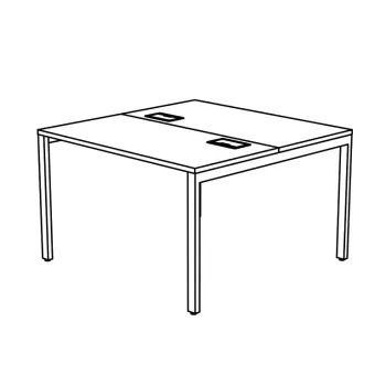 Estação de Trabalho Mesa Plataforma 1360 Para 2 Lugares Pé Metal Trave com Caixa Para Tomadas Concept - Foto 2