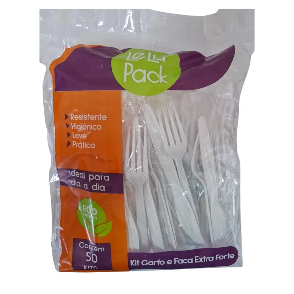 KIT Garfo E Faca Embalado Lelu Pack C/50