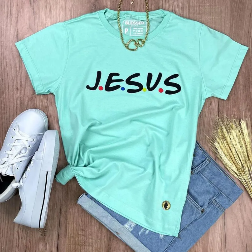 Camiseta Feminina Verde Menta J.E.S.U.S