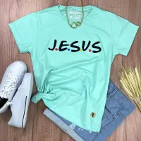 Camiseta Feminina Verde Menta J.E.S.U.S