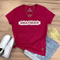 Camiseta Feminina Pink Gratidão
