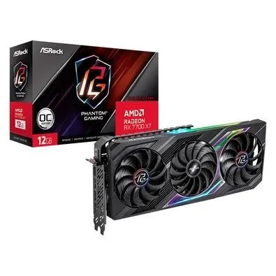 Placa de Vídeo RX 7700 XT Phantom Gaming 12G OC ASRock AMD Radeon, 12GB, GDDR6, Ray Tracing - 90-GA4LZZ-00UANF Imagem