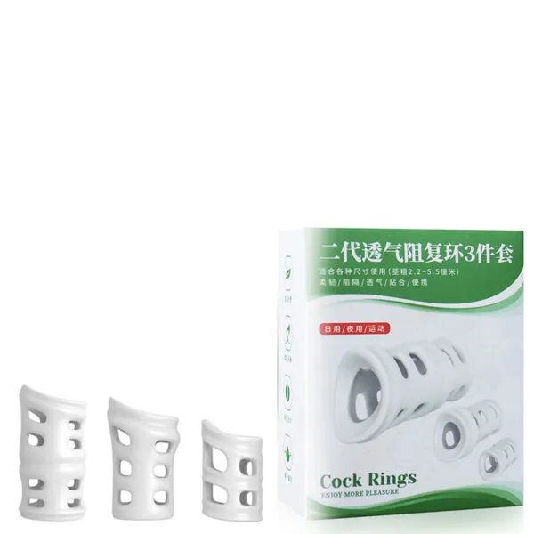 Kit com 3 Anéis de Alta Resistência Corretora do Prepúcio – COCK RINGS – CR-012