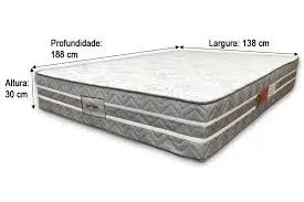 Colchão casal  Molas ensacadas d33 Texture paropas 30 cm promoção ate 150 kg