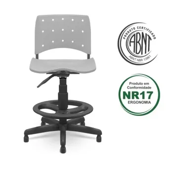 Cadeira Caixa Ergoplax+ Base Fixa com Apoia Pés  Evolution