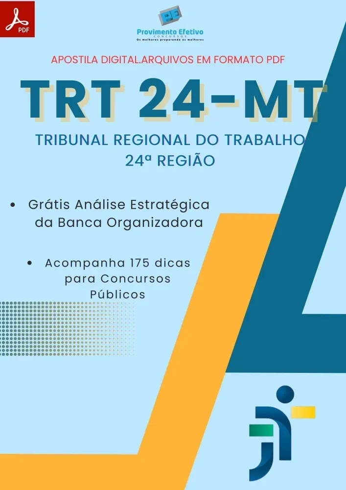 Apostila TRT MT 24 Região 2024 Oficial de Justiça Avaliador Federal Imagem