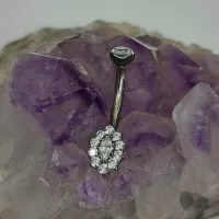 Banana Bell em Titânio com 1 Navete em Zircônia com 10 pedras em volta TIT19 - Foto 2