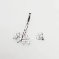 Banana Bell em Titânio com 4 Navete em Zircônia Branca TIT19 - Foto 3