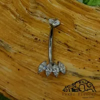 Banana em TITÂNIO com 4 Pedras NAVETES ( UMBIGO) 1142 - Foto 2