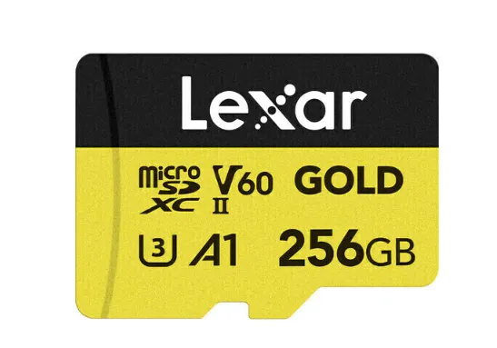 Cartão MicroSD 256GB Lexar Professional Gold UHS-II V60 (280MB/s)