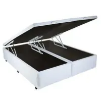 Base Baú Queen Bipartida Carioca blindada Acartonado 30 cm + 12 cm pés 42 cm Bioflex Oferta ! - Foto 4