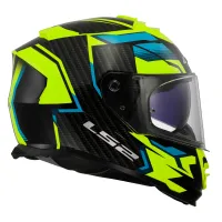 CAPACETE LS2 FF800 STORM TRACKER - Preto/Amarelo Fluor C/viseira interna - Foto 2