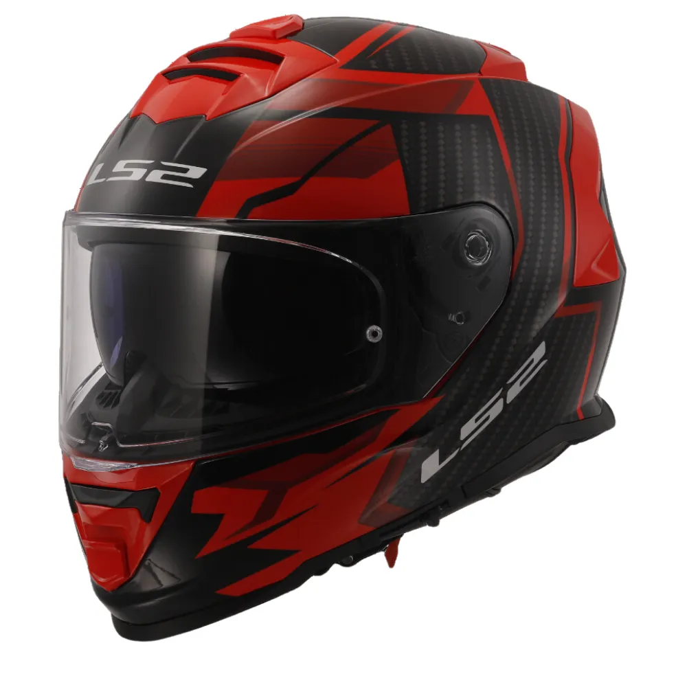 CAPACETE LS2 FF800 STORM TRACKER - Preto/Vermelho C/viseira interna
