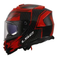 CAPACETE LS2 FF800 STORM TRACKER - Preto/Vermelho C/viseira interna - Foto 2