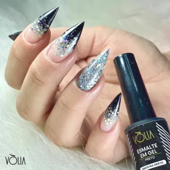 VÒLIA - Esmalte em Gel - Preto - Secar em Cabine Led / UV - 9g