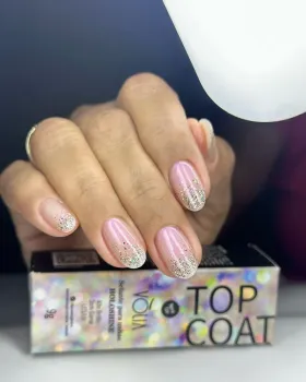 VÒLIA - Frasco - Topcoat Selante Efeitos - HOLOSHINE ( Glitter Multicolorido ) - 9g