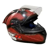 CAPACETE FW3 GTR Racing Carbon Fiber Vermelho c/ Viseira interna - Foto 3