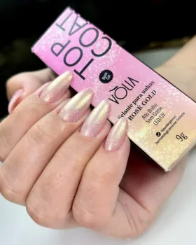 VÒLIA - Frasco - Topcoat Selante Efeitos - ROSÊ GOLD ( Alto Brilho ) - 9g