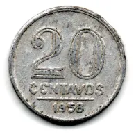 1958 - 20 Centavos - Moeda Brasil