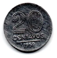 1959 - 20 Centavos - Moeda Brasil
