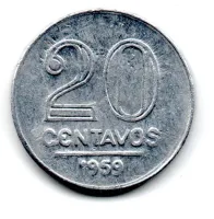 1959 - 20 Centavos - Moeda Brasil