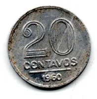 1960 - 20 Centavos - Moeda Brasil