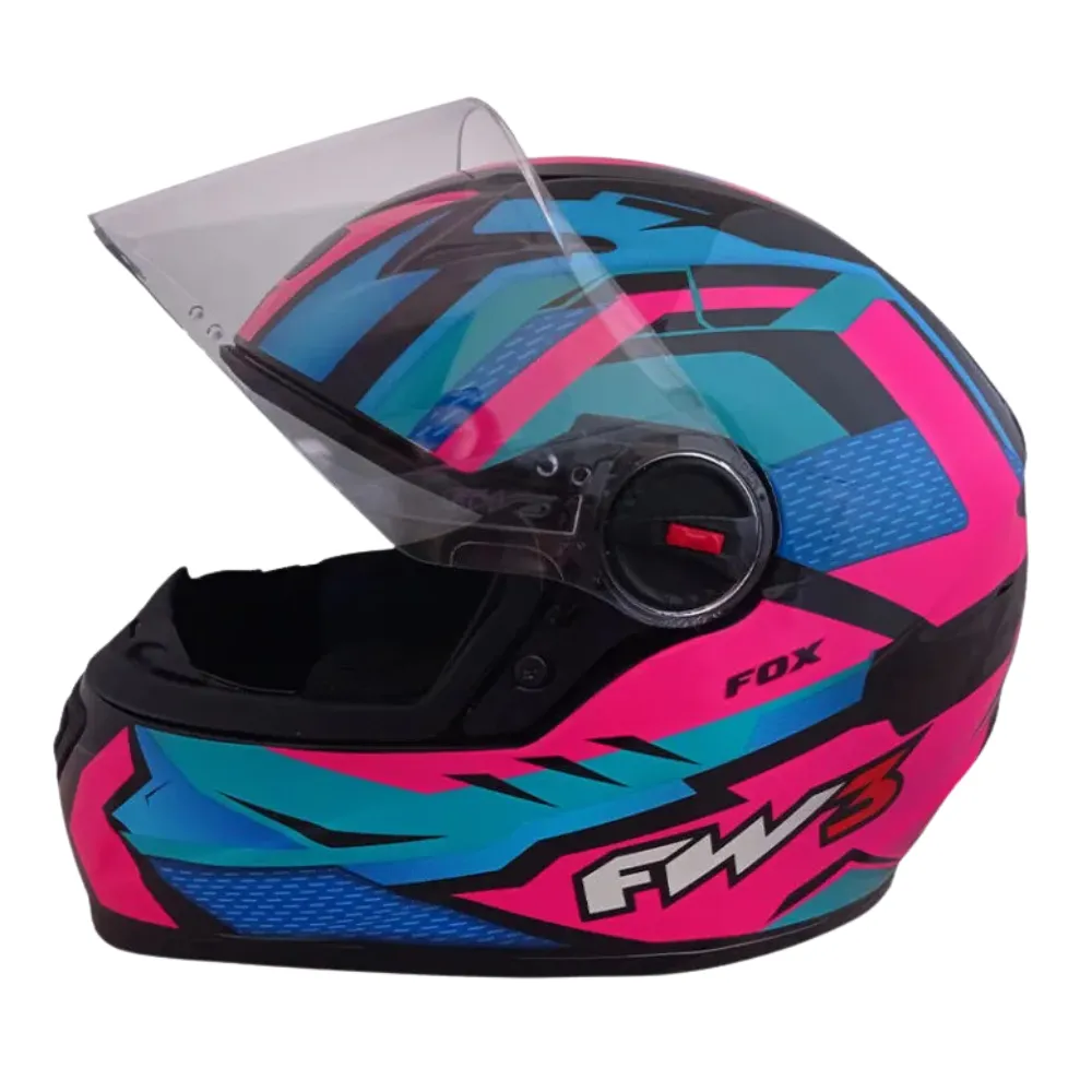 CAPACETE FW3 GTN FOX Rosa / azul Imagem