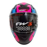CAPACETE FW3 GTN FOX Rosa / azul - Foto 2