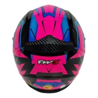 CAPACETE FW3 GTN FOX Rosa / azul - Foto 3