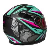CAPACETE FW3 GTN R-1 Preto Tiffany Rosa fosco - Foto 3