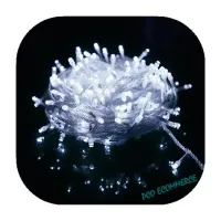 Cordão Pisca Fixo com Strobo 100 Led Branco Frio - Fio Cristal Macho e Femia 10 metros - Foto 2