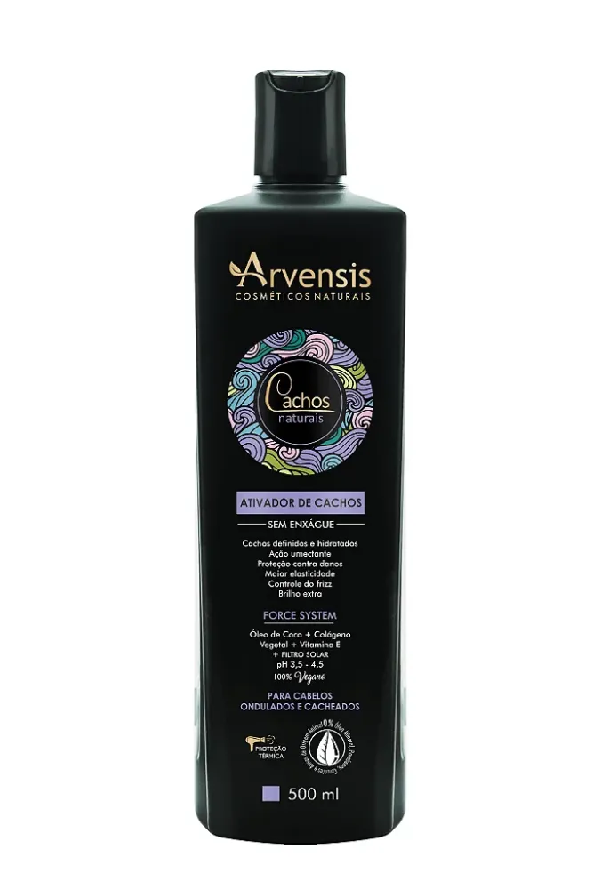 CREME ATIVADOR DE CACHOS SEM ENXAGUE 500ML (ONDULADOS E CACHEADOS) ARVENSIS
