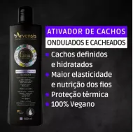 CREME ATIVADOR DE CACHOS SEM ENXAGUE 500ML (ONDULADOS E CACHEADOS) ARVENSIS - Foto 2