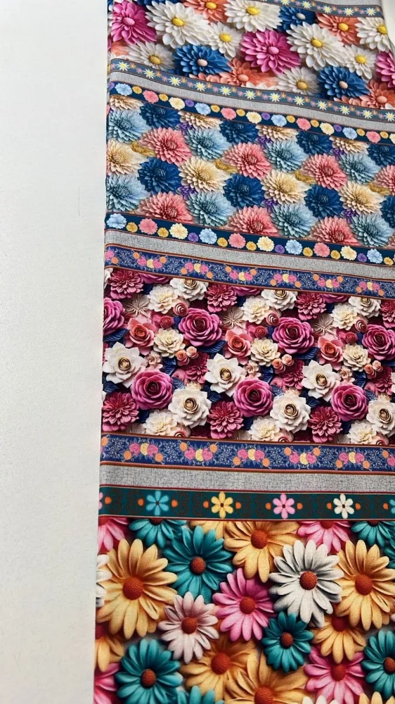 Tricoline Estampa Digital 3d Barrado Afrodite Imagem