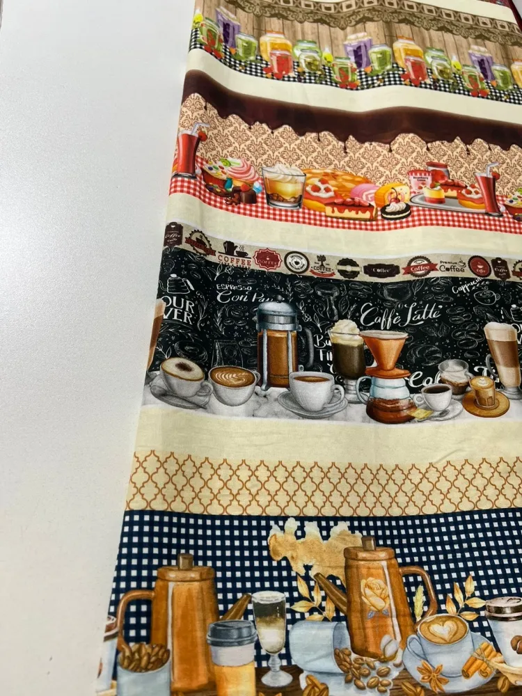 Tricoline Estampa Digital Barrado Cozinha Imagem