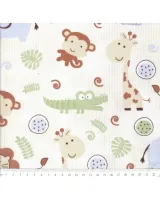  TECIDO CALDEIRA  SAFARI AFRICA  BEGE COM AZUL COR 01