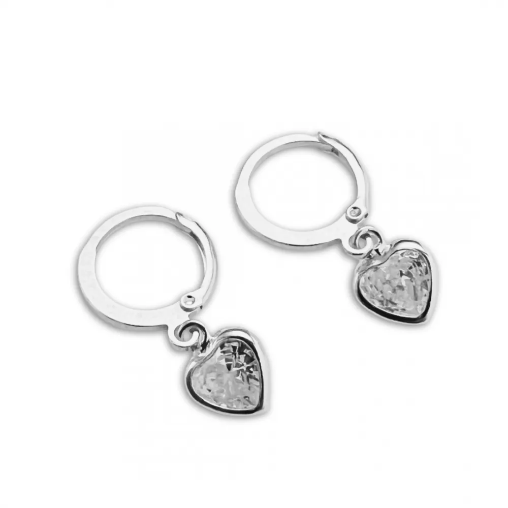 Brinco de prata argola com pingente - AR112