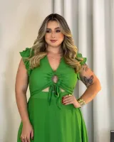 Vestido Longo Quebela Verde - Foto 3